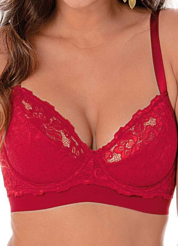 Demillus - Sutiã com Aro e sem Bojo Antinéa Demillus 64021 06-Carmim