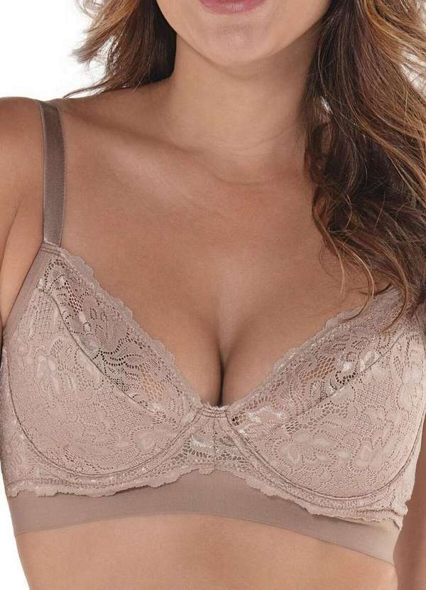 Demillus - Sutiã com Aro e sem Bojo Antinéa Demillus 64021 55-Bege-Rosado