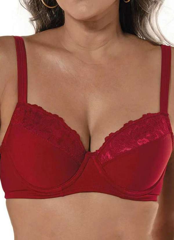 Demillus - Sutiã com Aro e sem Bojo Barínya Demillus 65307 06-Carmim