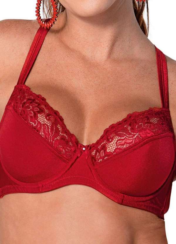 Demillus - Sutiã com Aro e sem Bojo Bojo Demillus 64086 06-Carmim