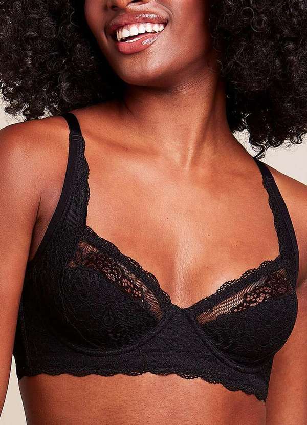 Bonjour - Sutiã com Aro e sem Bojo Bonjour 0b242120 Pto-Preto