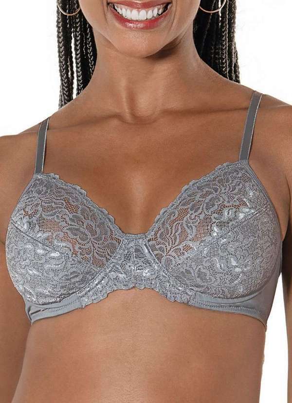 Demillus - Sutiã com Aro e sem Bojo Cello Demillus 64512 76-Prata