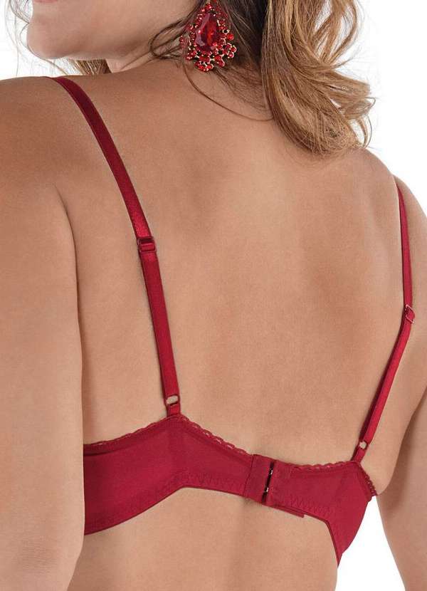 Demillus - Sutiã com Aro e sem Bojo Cintilante Demillus 64438 06-Carmim 2