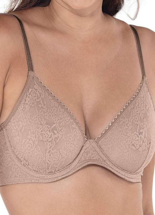 Demillus - Sutiã com Aro e sem Bojo Gradisca Demillus 64025 55-Bege-Rosado