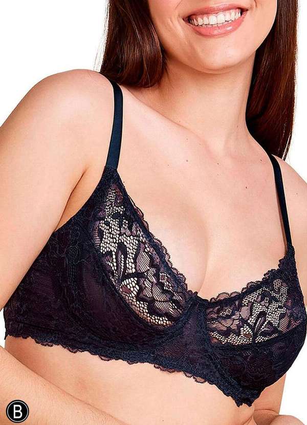 Hope - Sutiã com Aro e sem Bojo Hope L24055 Taça B Ano-Azul-Noturno