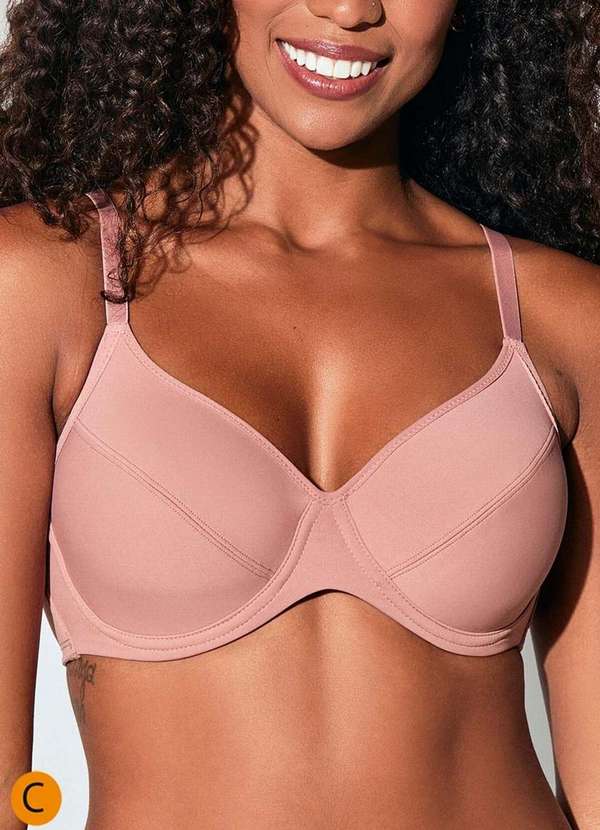 Liz - Sutiã com Aro e sem Bojo Liz 57247 Taça C 582-Rosa-Mônaco