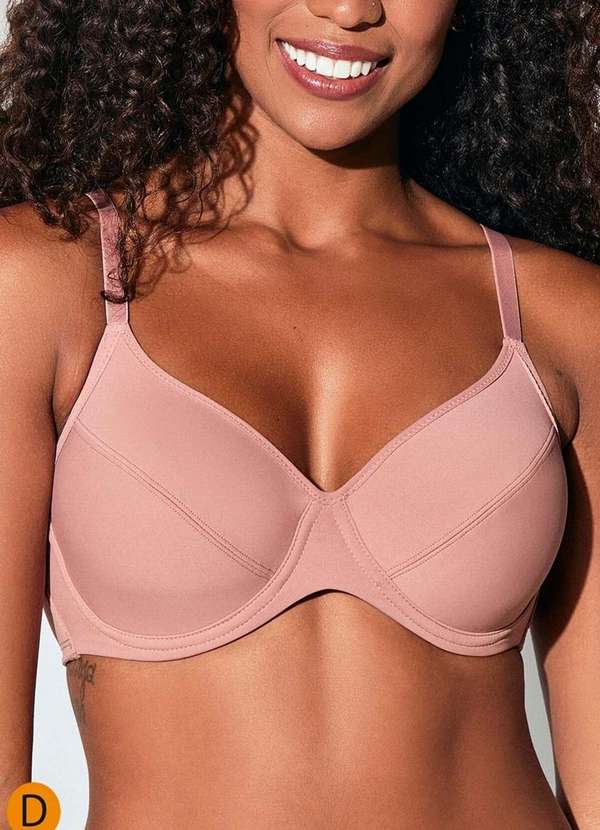 Liz - Sutiã com Aro e sem Bojo Liz 57247 Taça D 582-Rosa-Mônaco