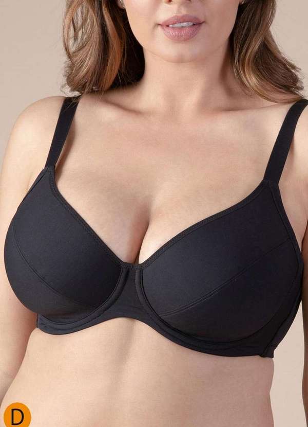 Liz - Sutiã com Aro e sem Bojo Liz 57247 Taça D 71-Preto