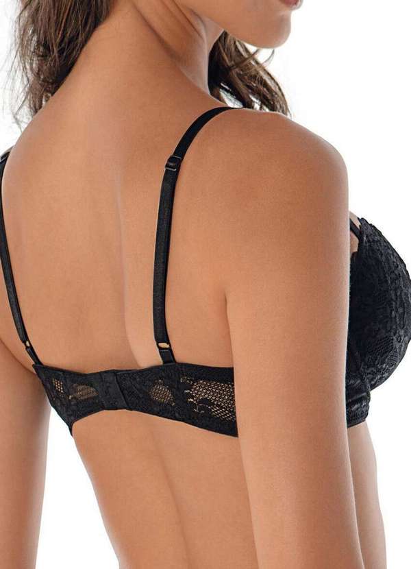 Demillus - Sutiã com Aro e sem Bojo Nupcial Demillus 64105 27-Preto 2