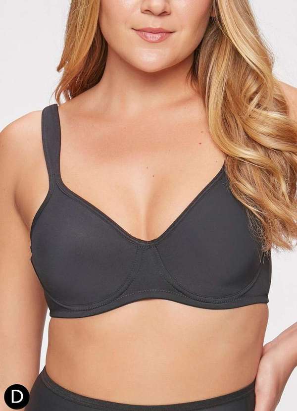 Triumph - Sutiã com Aro e sem Bojo W Shape Triumph 24814 Taça D 217-Preto