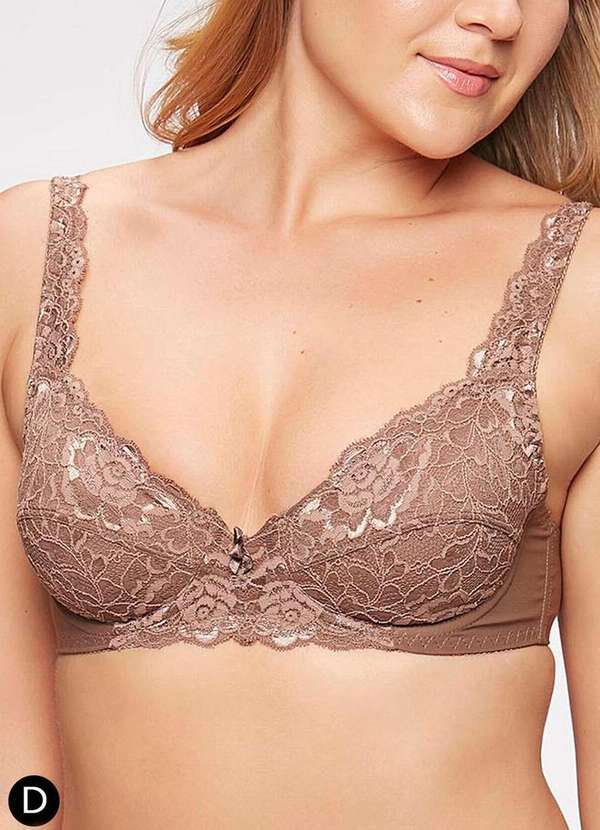 Triumph - Sutiã com Aro e sem Bojo W Triumph Classic Soft 24341 Taça D 196-Mascavo