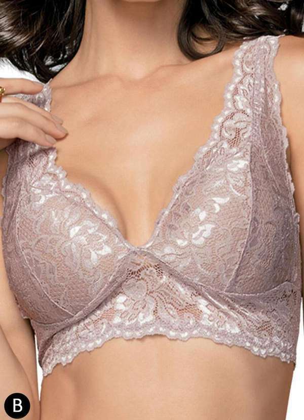 Demillus - Sutiã sem Aro com Bojo Idylle Demillus 63577 Taça B 11-Lilas-Mistico