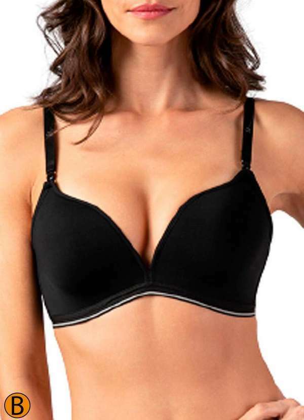 Liz - Sutiã sem Aro com Bojo Liz 51815 Taça B 71-Preto