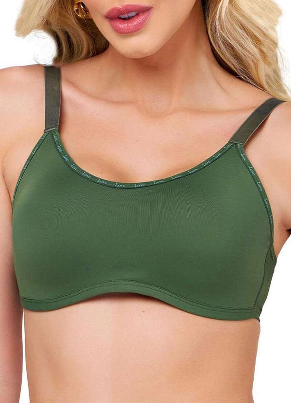 Love Secret - Sutiã sem Aro com Bojo Love Secret 838104 Taça B 086-Verde-Militar
