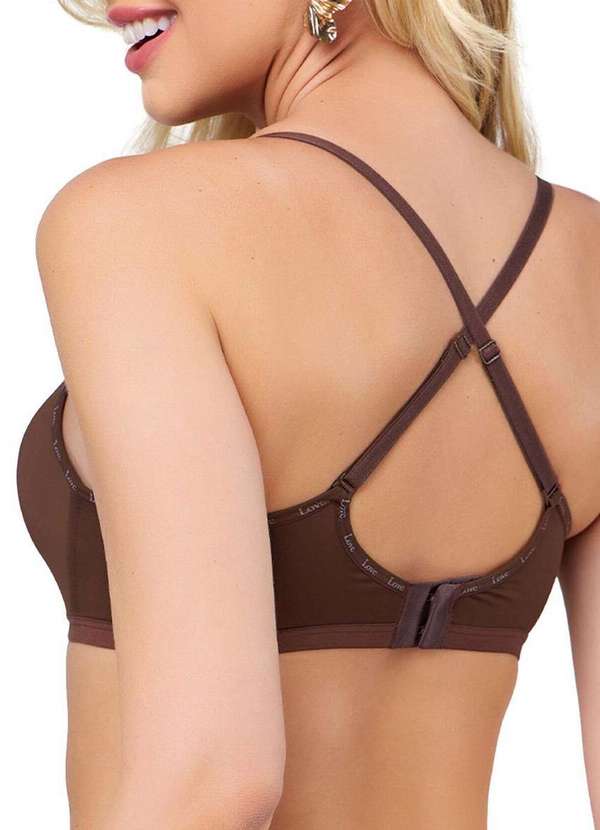 Love Secret - Sutiã sem Aro com Bojo Push Up Love Secret 838103 Taça B 082-Deep-Brown 2