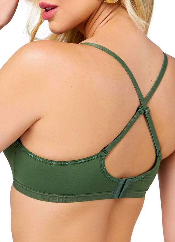 Love Secret - Sutiã sem Aro com Bojo Push Up Love Secret 838103 Taça B 086-Verde-Militar 2