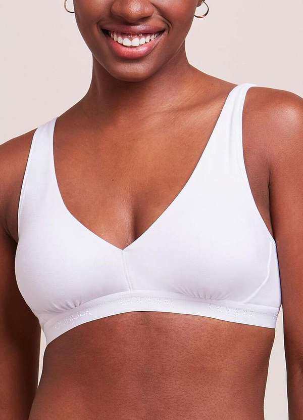 Bonjour - Sutiã sem Aro com Bojo Removível Bonjour B27200 Brc-Branco