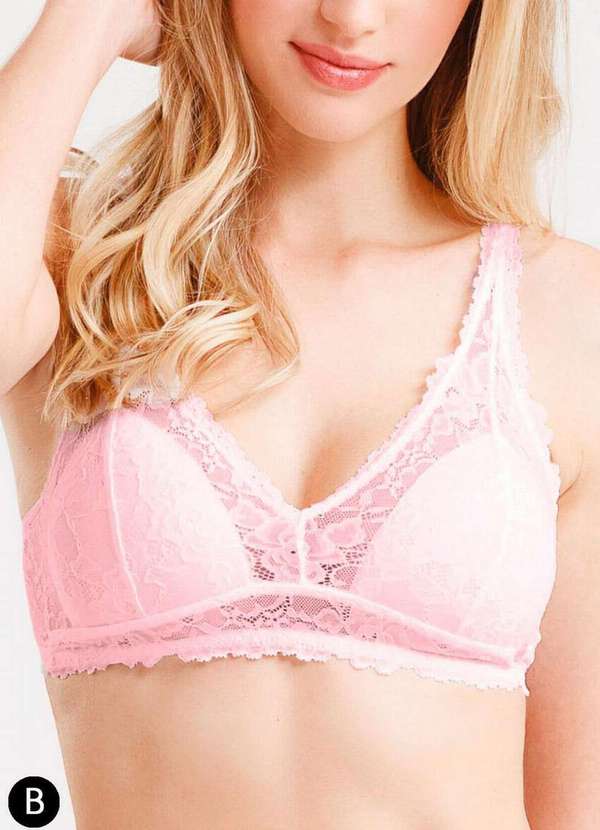 She - Sutiã sem Aro com Bojo She 522.02 Taça B Ro00-Rosa-Claro