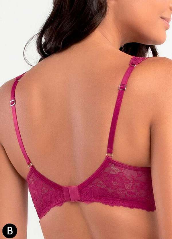 She - Sutiã sem Aro com Bojo She 522.02 Taça B Vm08-Vermelho-Bordo 2