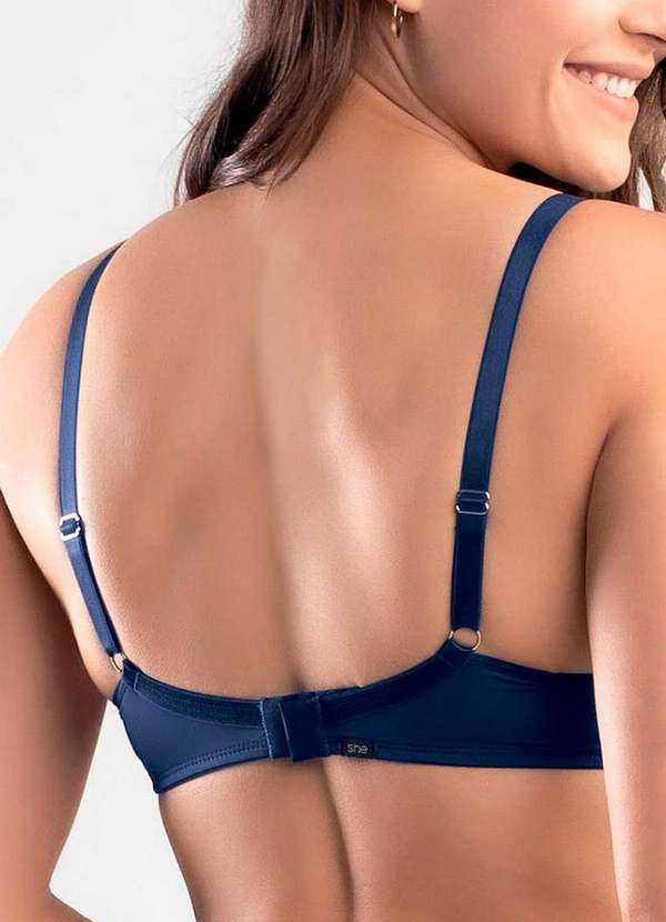 She - Sutiã sem Aro com Bojo She 532.04 Az08-Azul-Marinho 2