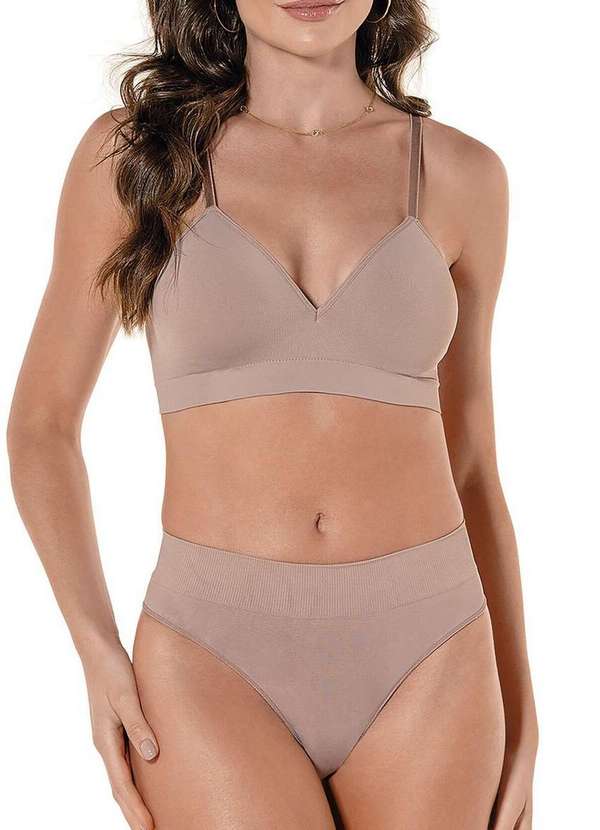 Demillus - Sutiã sem Aro com Bojo Ultraleve Demillus 63551 Taça B 55-Bege-Rosado 3