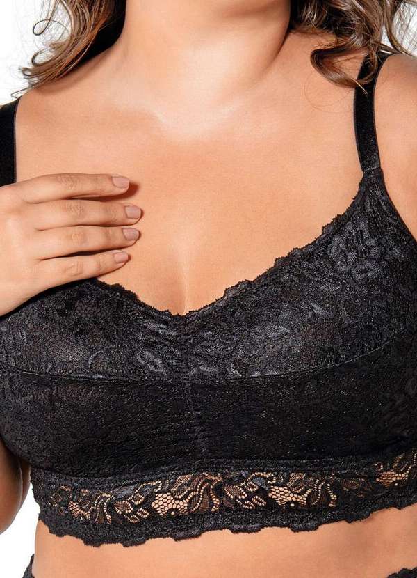 Demillus - Sutiã sem Aro e sem Bojo Antuérpia Demillus 61672 Plus Size 27-Preto 3
