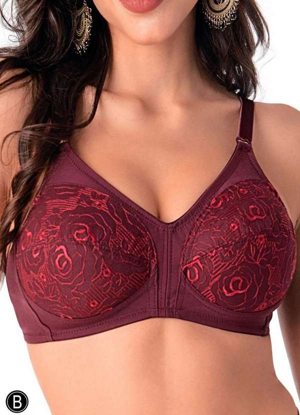 Demillus - Sutiã sem Aro e sem Bojo Clarineta Demillus 61385 50-Vinho-Barolo
