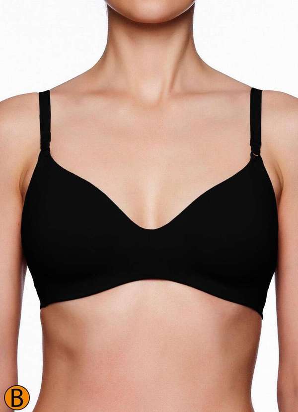 Liz - Sutiã sem Aro e sem Bojo Liz 51253 Taça B Preto