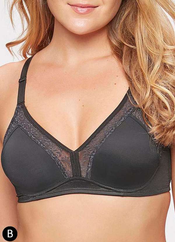 Triumph - Sutiã sem Aro e sem Bojo N Triumph Lady Form Lace 24755 Taça B 217-Preto