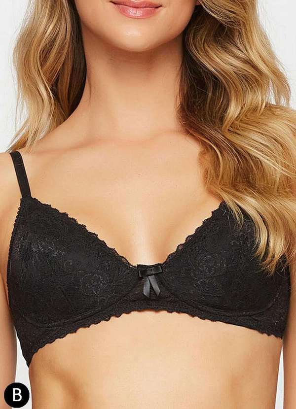 Valisere - Sutiã sem Aro e sem Bojo Valisere 24164 Taça B 71-Preto