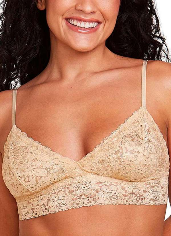 Hope - Top sem Aro com Bojo Removível Hope L12273 Ado-Areia-Com-Dourado