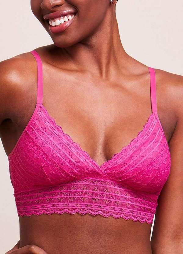 Bonjour - Top sem Aro e sem Bojo Bonjour B27170 Rag-Rosa-Alegria