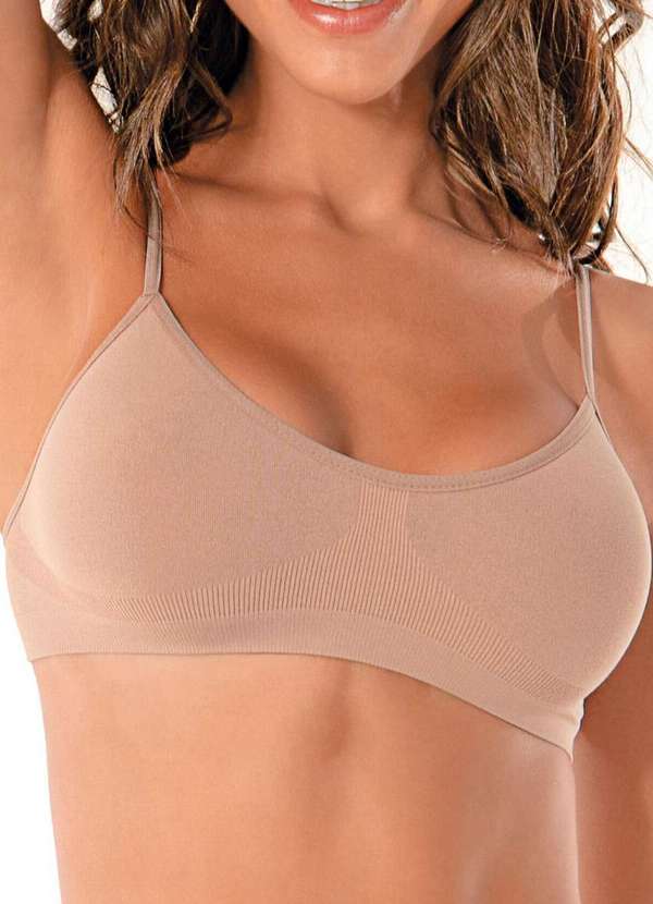 Demillus - Top sem Aro e sem Bojo Ultraleve Demillus 61400 55-Bege-Rosado