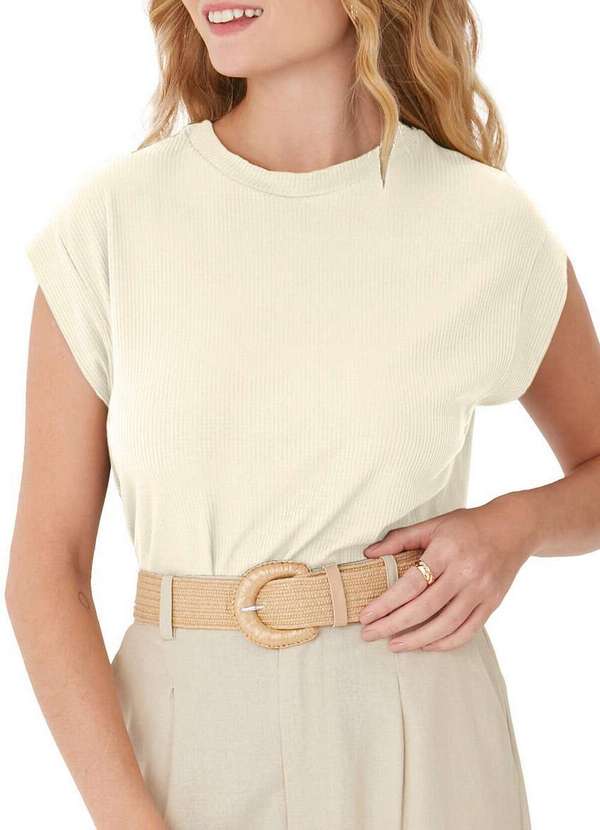 Malwee - Blusa Feminina Ampla Malwee 1000131501 01739-Off-White