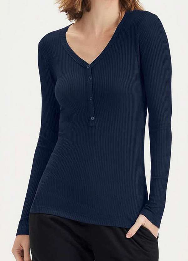 Cor com Amor - Blusa Feminina Cor com Amor 2010164 Marinho