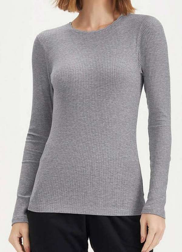 Cor com Amor - Blusa Feminina Cor com Amor 2010167 Cinza