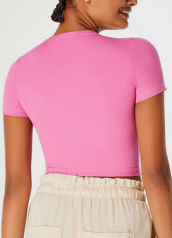Hering - Blusa Feminina Cropped Hering 4f8l Kt9-Rosa-Médio 2