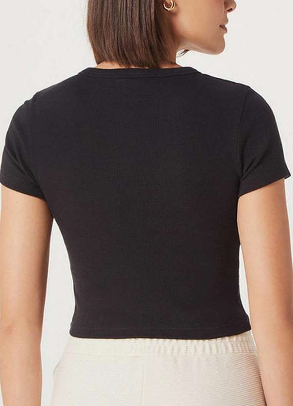 Hering - Blusa Feminina Cropped Hering 4f8l N10-Preto 2