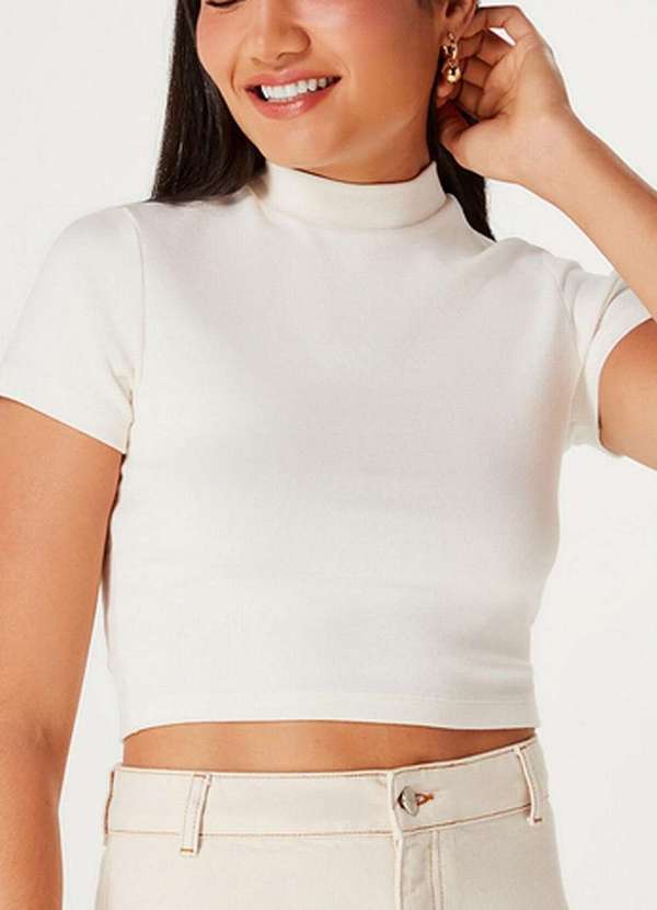 Hering - Blusa Feminina Cropped Hering 4fq7 Nmc-Off-White