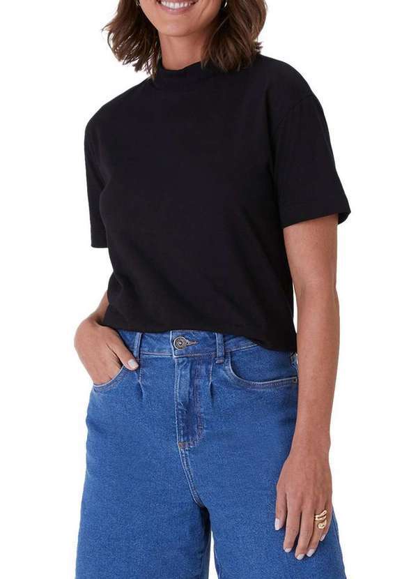 Malwee - Blusa Feminina Cropped Malwee 1000128703 00004-Preto 3