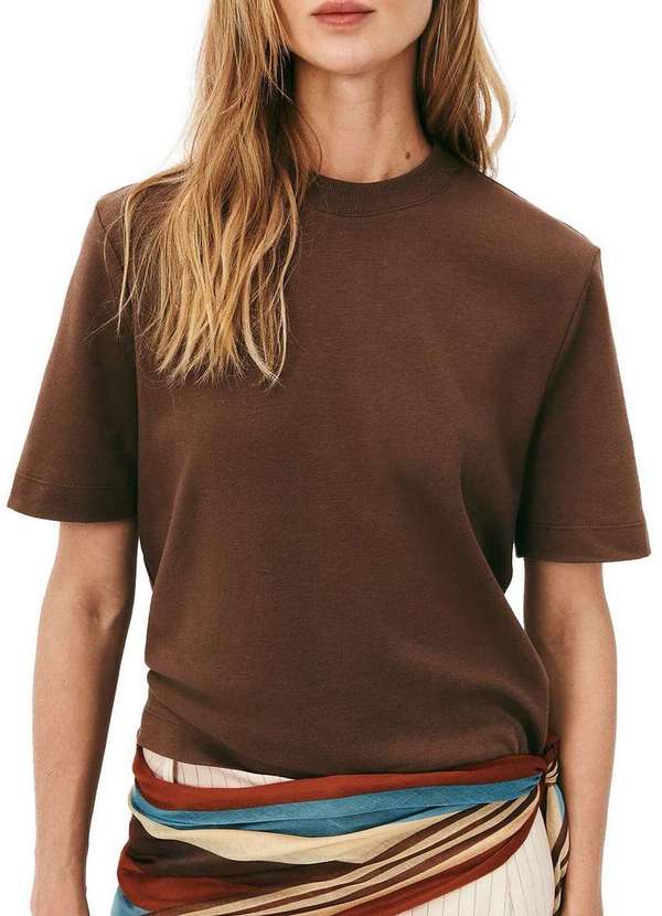 Hering - Blusa Feminina Hering 4h2v Hlf-Marrom-Café