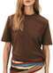 Hering - Blusa Feminina Hering 4h2v Nm2-Bege-Mescla - variação: Hlf-Marrom-Café