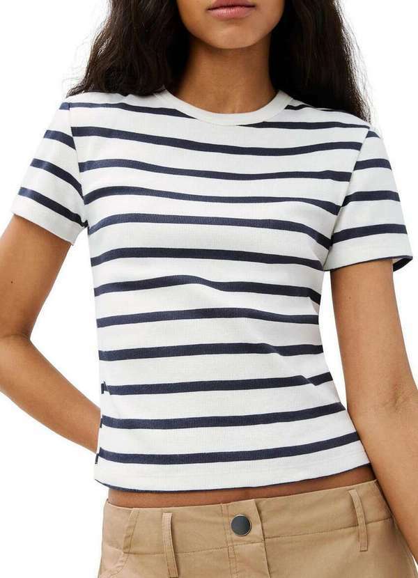 Hering - Blusa Feminina Hering 4h43 1a-Branco-Preto