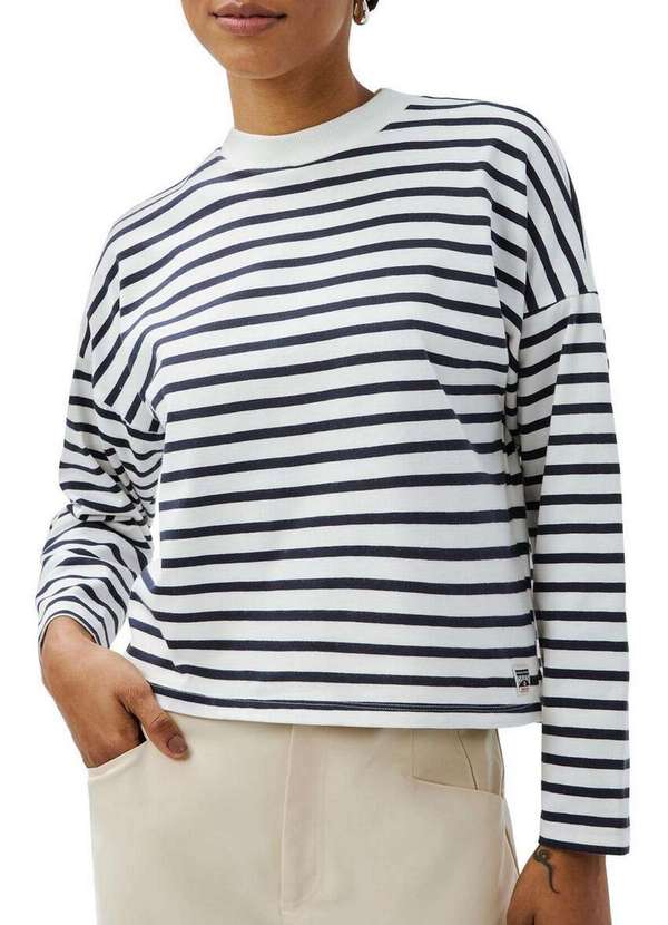 Hering - Blusa Feminina Hering 4h4j 1a-Off-White-Preto