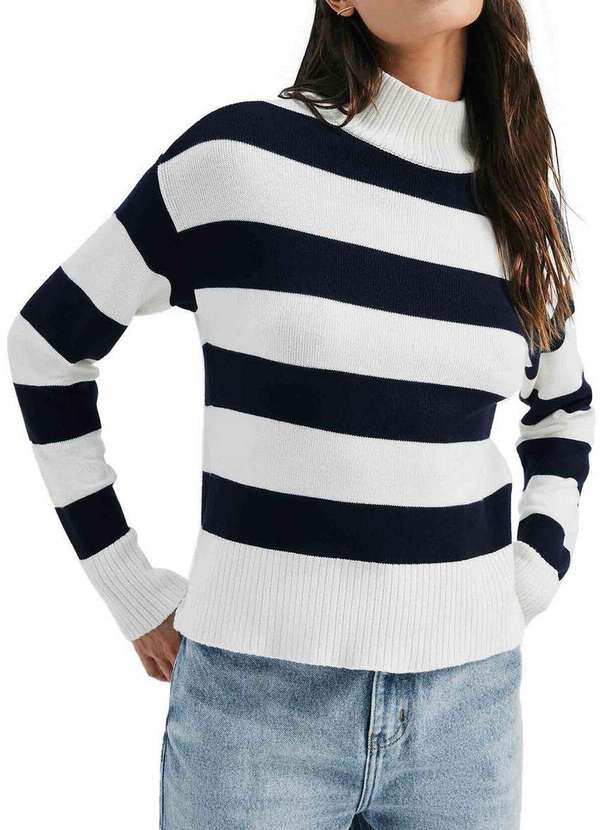 Hering - Blusa Feminina Hering K5gx 1a-Preto-Branco