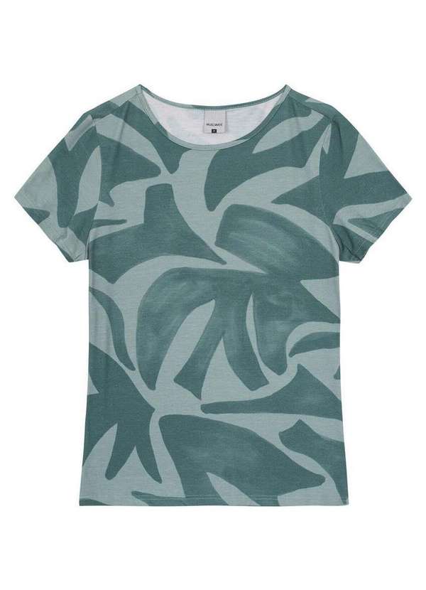 Malwee - Blusa Feminina Malwee 1000120860 Dj86b-Verde-Claro-Geométrico