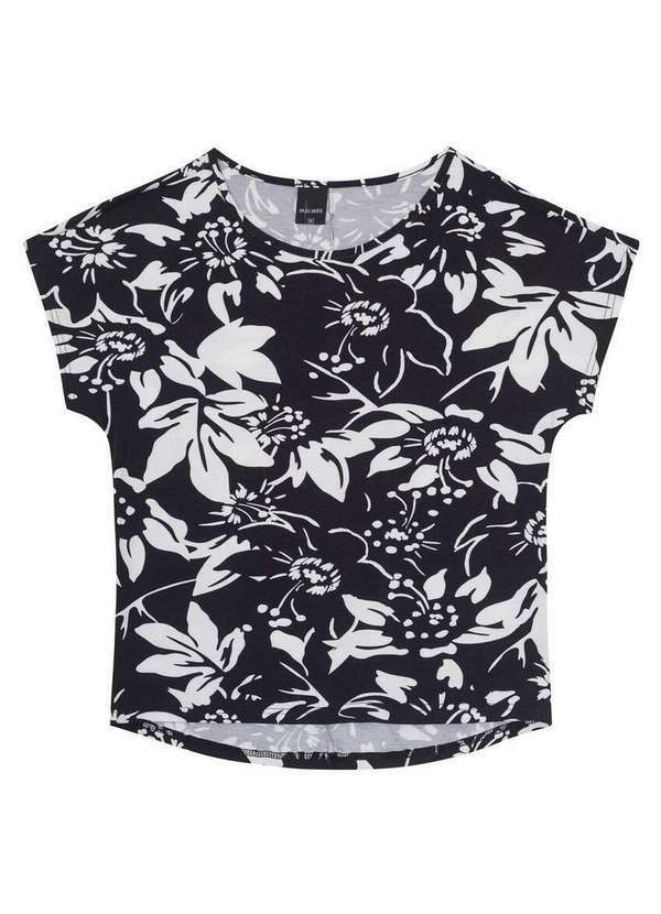 Malwee - Blusa Feminina Malwee 1000120861 Dj88a-Preto-Floral