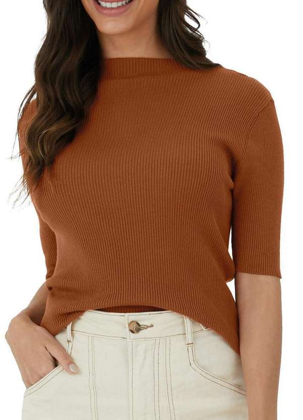 Malwee - Blusa Feminina Malwee 1000124696 00446-Camurça