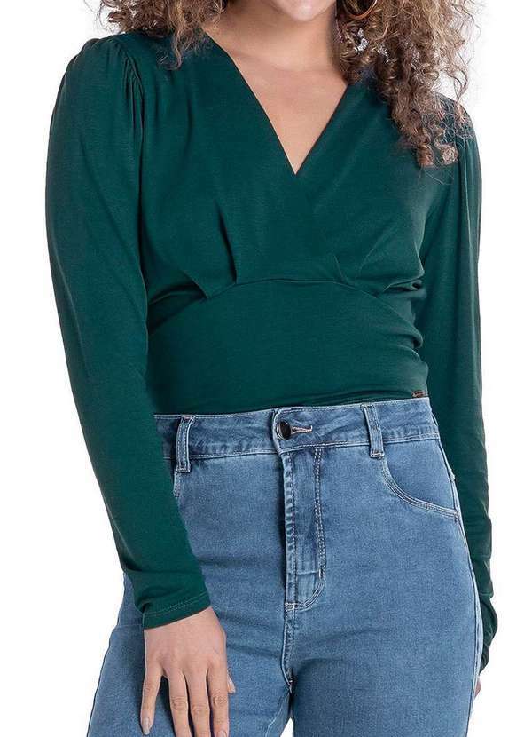 Marialícia - Blusa Feminina Marialicia 183320 5018-Verde-Petróleo