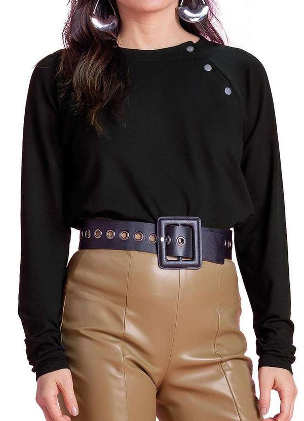 Marialícia - Blusa Feminina Marialicia 183322 7001-Preto